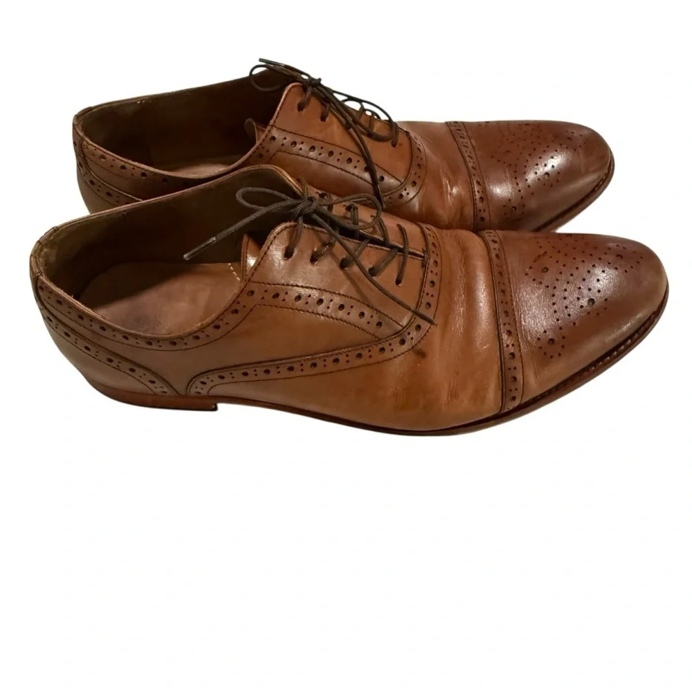 Warfield & Grand Men’s Oxford Dress Shoes Size US 13 Chestnut Leather Captoe